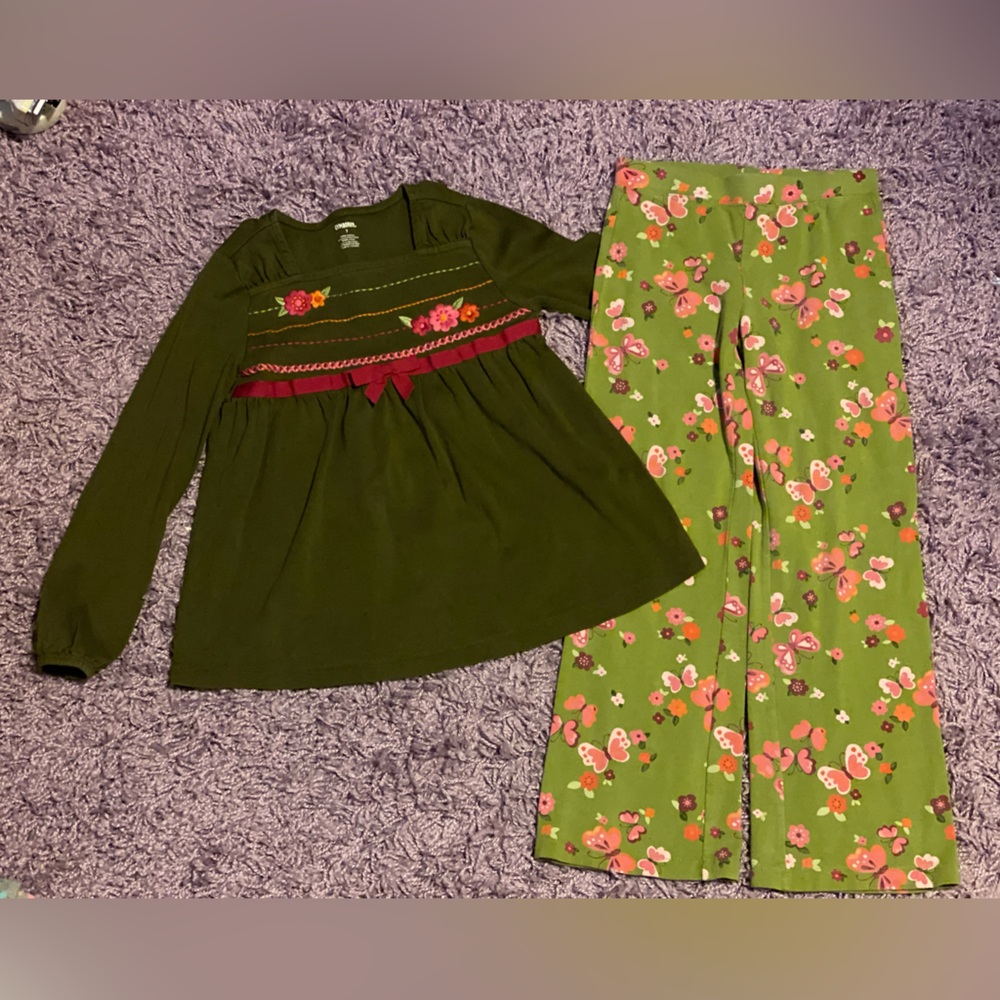 Gymboree Green Floral Top